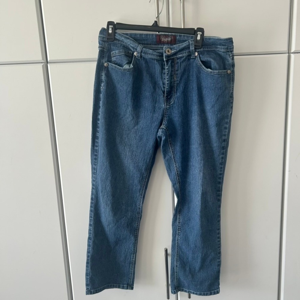Angels Forever Young Womens Medium Wash Straight Leg Jeans Blue Size 12‎ Stretch